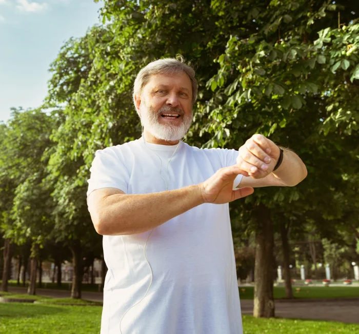 Active person outdoors to represent higher daily energy